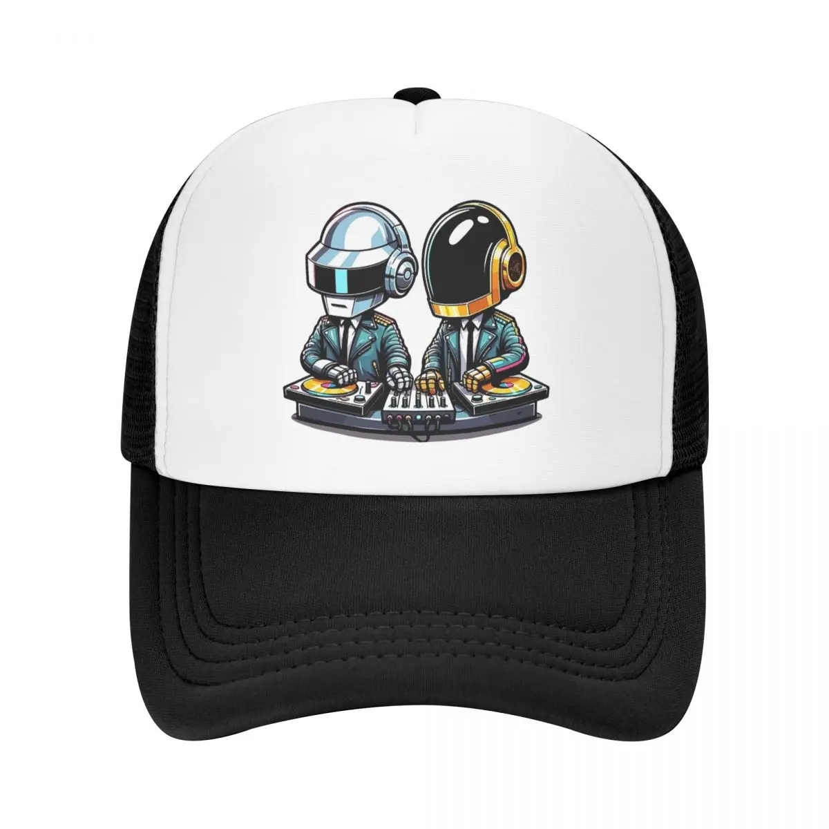Daft Punk Mesh Baseball Cap Unisex Hip-Hop Trucker Hat Hats Breathable Snapback Caps Fishing Hat High Quality Trucker Hats