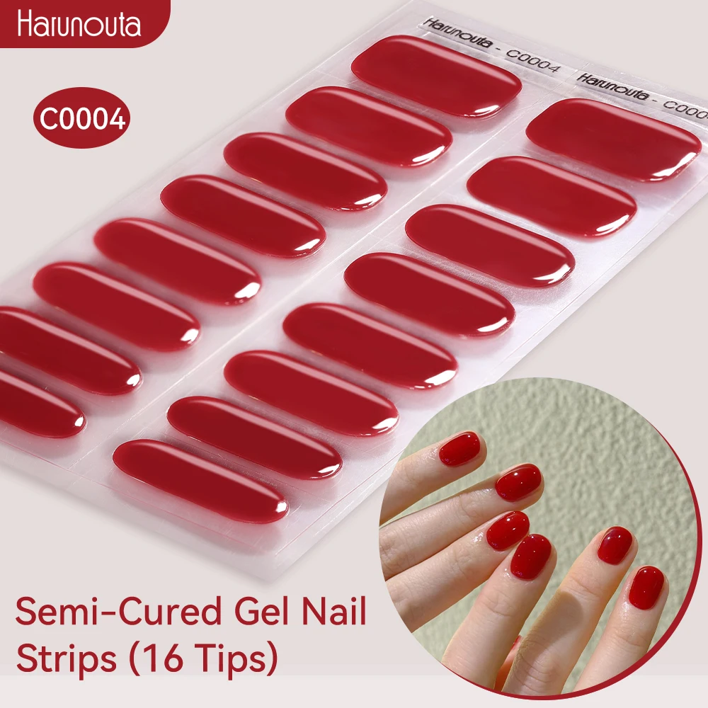 Harunouta Gradient Semi Cured Gel Nagelaufkleber Langlebiger UV-Nagelaufkleber UV/LED Extension Gel Nagelfolie Gelpoliermittel Vollständige Abdeckung