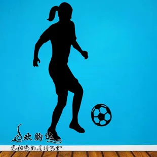 

Women Football Player Wall Sticker Sports Decal Kids Room Decoration Posters Vinyl Car Soccer Player Decal