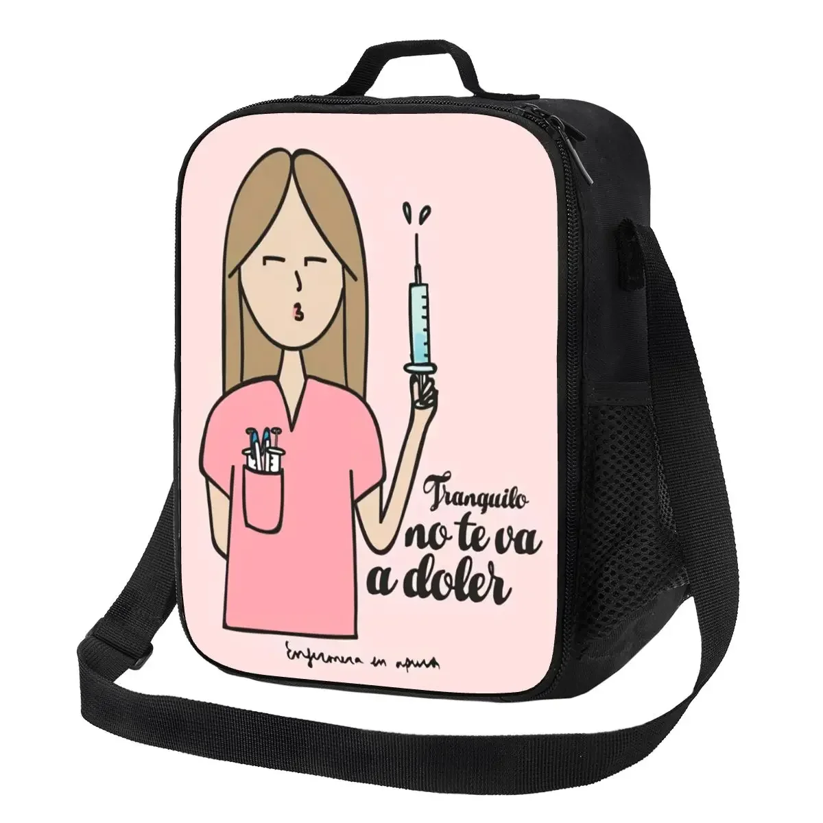 Custom Enfermera En Apuros Doctor Nurse Medical Lunch Bag Women Cooler Warm Insulated Lunch Box for Children School