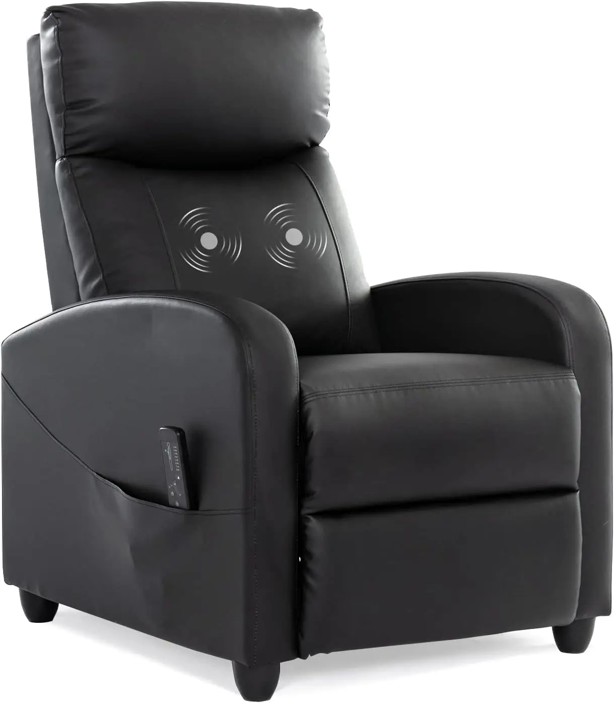 Massage and Lumbar Support, Small PU Leather Home Theater Seating, Adjustable Modern Reclining