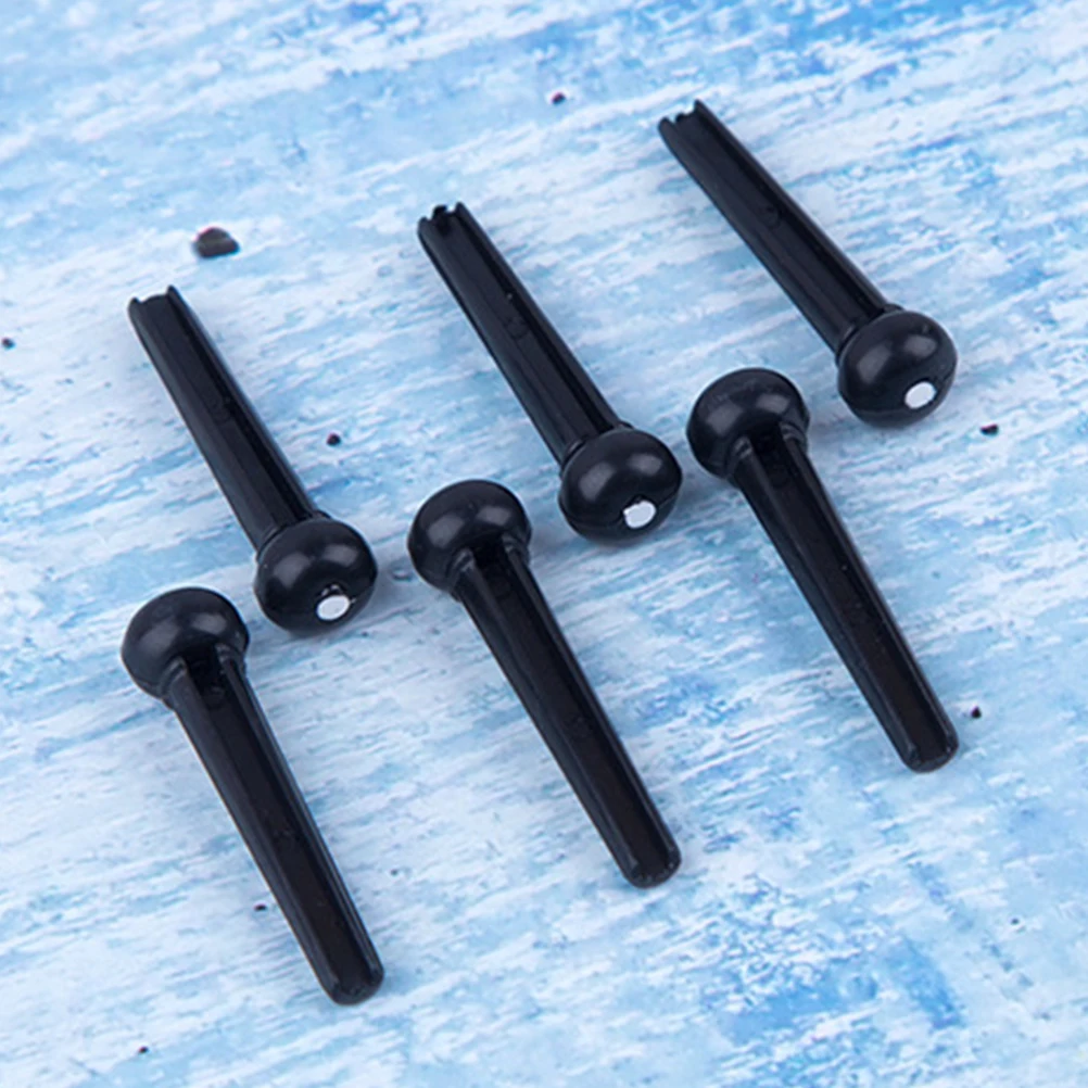 

100pcs Ballad Guitar Bridge Durable String Nails Pin String Studs String Pegs Guitar Accessories (Black)
