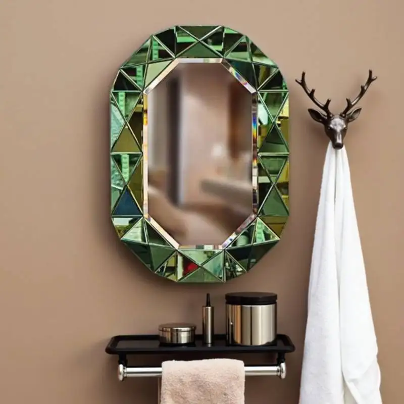 

Quality Glass Universal Mirror Sensor Luxury Oval Makeup Living Room Wall Art Decoration Aesthetic Espejos Para Pared Miroir