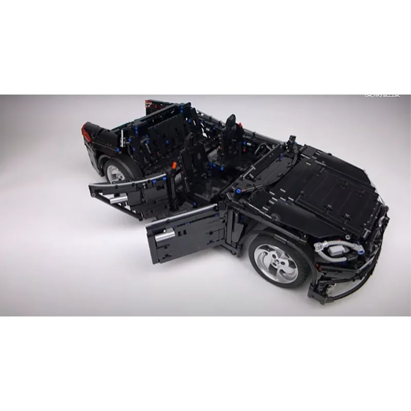 MOC-15459 noir S Type nouveau Supercar puissance RC voiture de sport électronique assemblage bloc de construction modèle 2812 pièces enfants anniversaire jouet cadeau