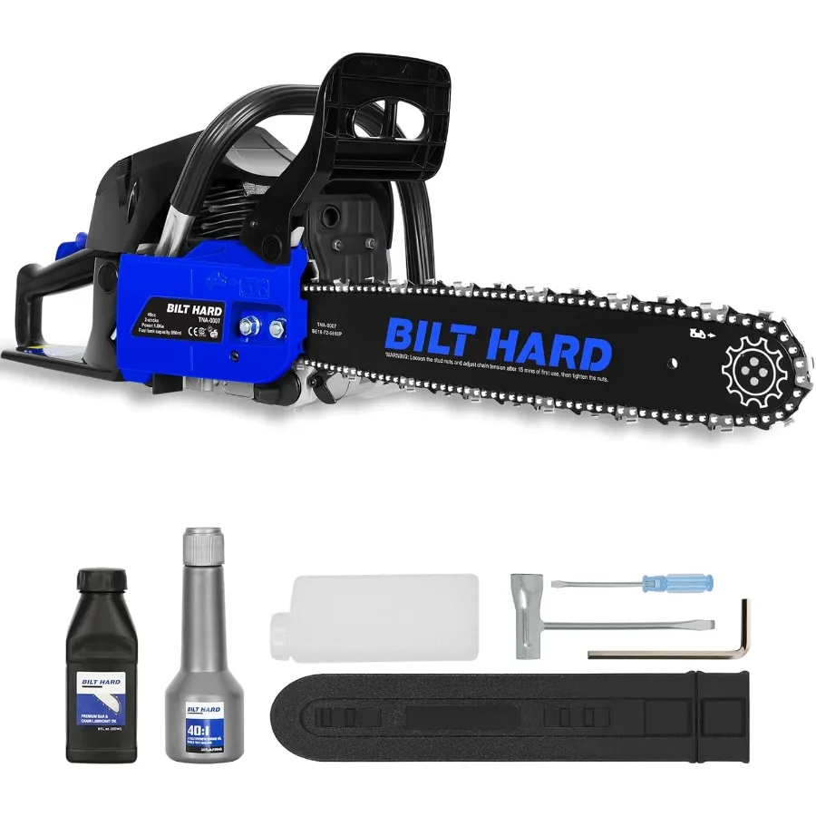 

18 Inch Gas Chainsaw 46cc 2.4 HP Gas Power Chain Saw with Automatic Oiler 2-Cycle Engine Petrol Handheld Gasoline Chainsaws for