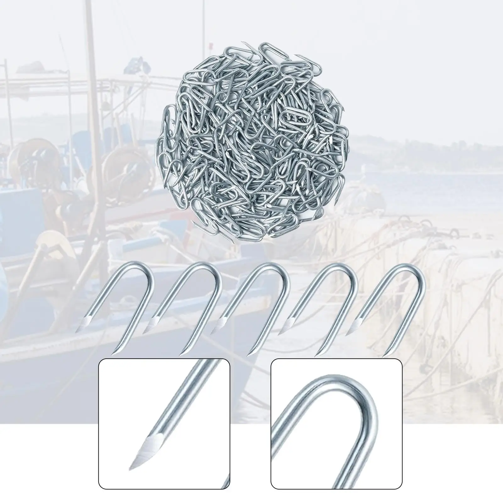 200 Pieces Wire Fencing Staples Nails Galvanized Fence Fasteners Nail Set for Barbed Wire Suitable for Yard Construction Home