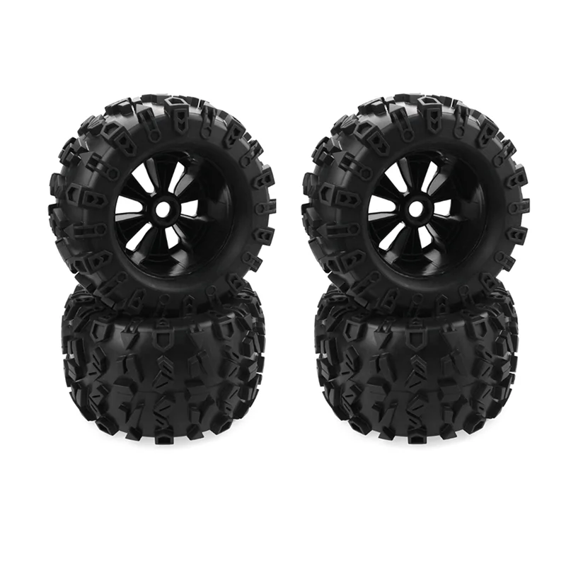 

A13Q-4Pcs 1/8 Scale RC Monster Truck Tires And Wheels Set Glued For Traxxas Maxx Tmaxx E-Revo Revo 3.3, JLB Cheetah Monster