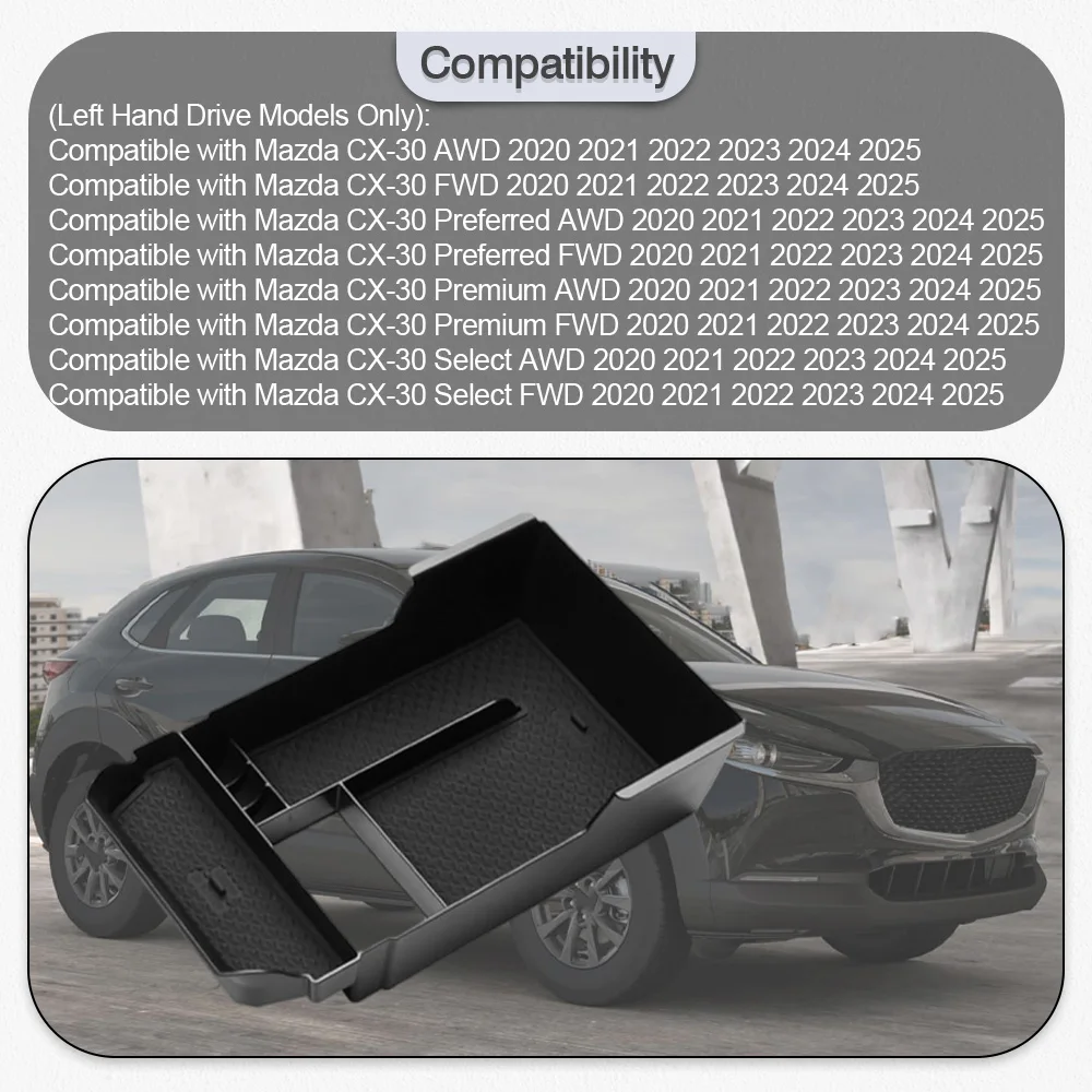 

Car Center Console Armrest Storage Box Center Console Organizer Tray For Mazda CX-30 CX30 2020 2021 2022 2023 2024 2025 LHD