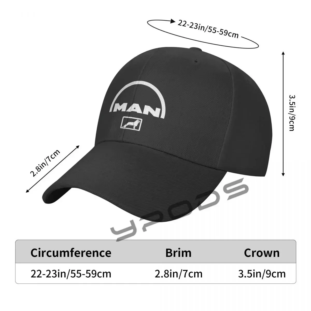 MAN Truck Men's Classic Baseball Cap Adjustable Buckle Closure Dad Hat Sports Cap