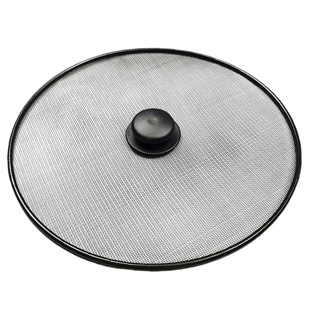 Splatter Lid Cover Anti-oil Splash Pot Can Grease Guard Grille Black Stainless Steel