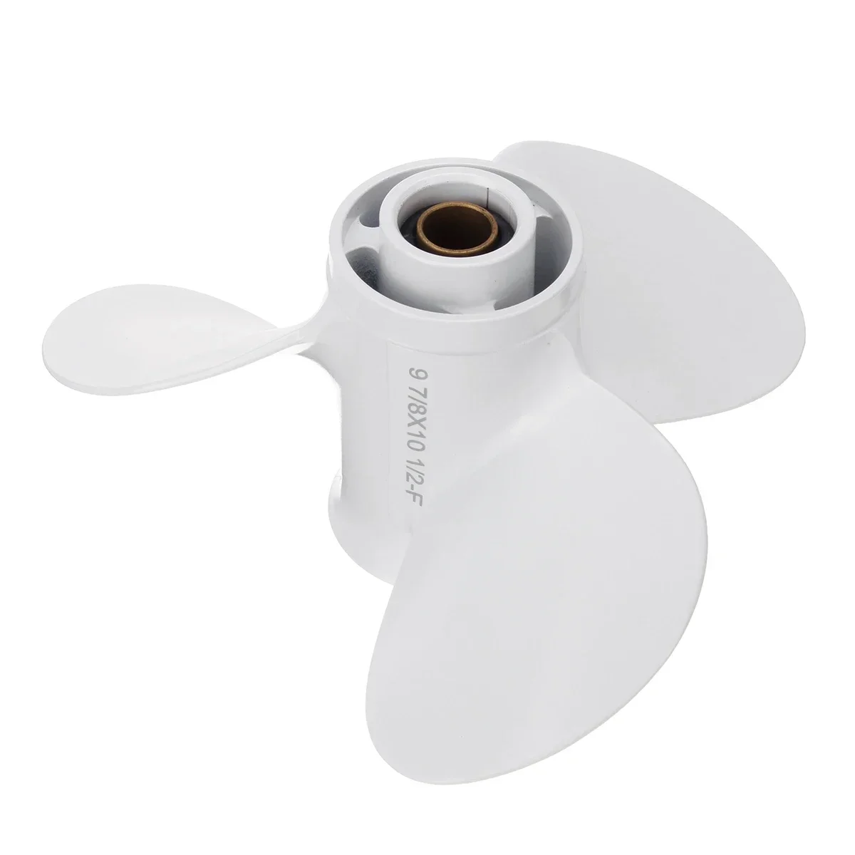 Outboard Propeller Aluminum Alloy 3 Blades 10 Spline Tooth R Rotation White For Yamaha 20-30HP 664-45945-00-EL 9 7/8 x 10 1/2