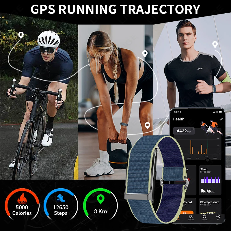 LIGE ไม่มีหน้าจอสมาร์ทนาฬิกาผู้ชายกีฬากลางแจ้งฟิตเนส Heart Rate Monitor 1ATM กันน้ําใหม่ Smartwatch สําหรับ Andrio IOS ผู้หญิง