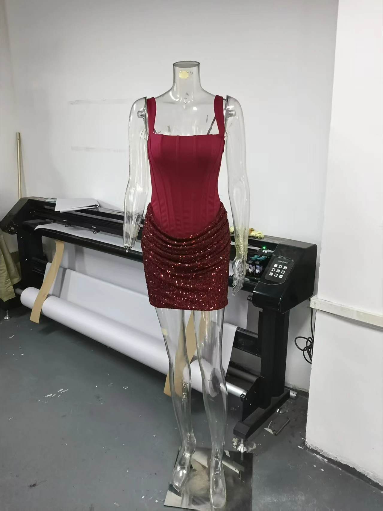 Mingmingxi-vestido de invierno con lentejuelas para mujer, vestido Sexy drapeado elegante ceñido al cuerpo para fiesta y Club, vestido Formal con cordones para invitados de boda