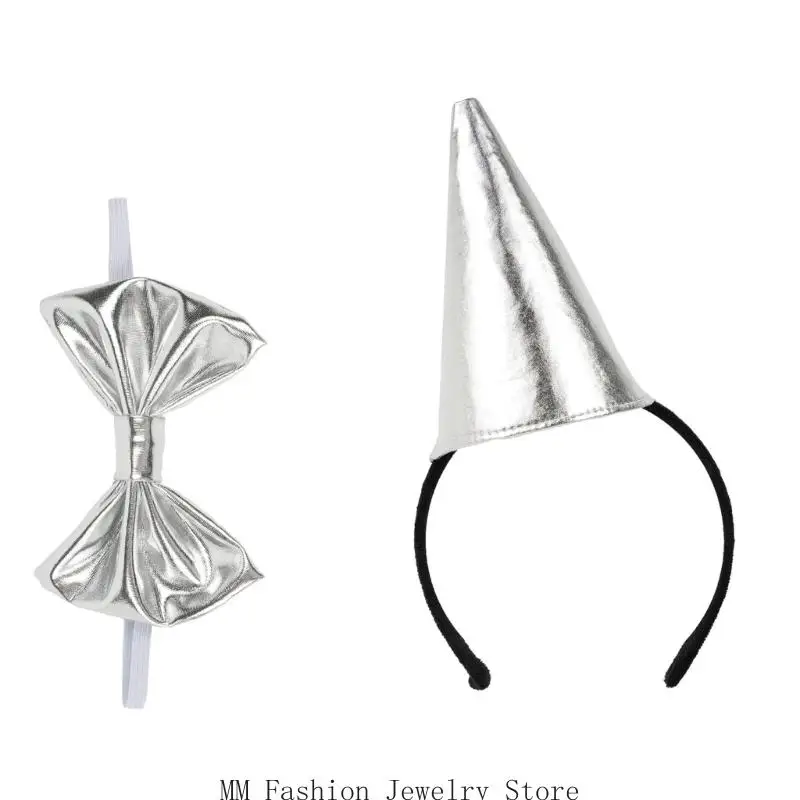 D0UB Tin Man Gioco Ruolo Costume Cappello Papillon Accessori per Giochi Ruolo per Spettacoli Teatrali