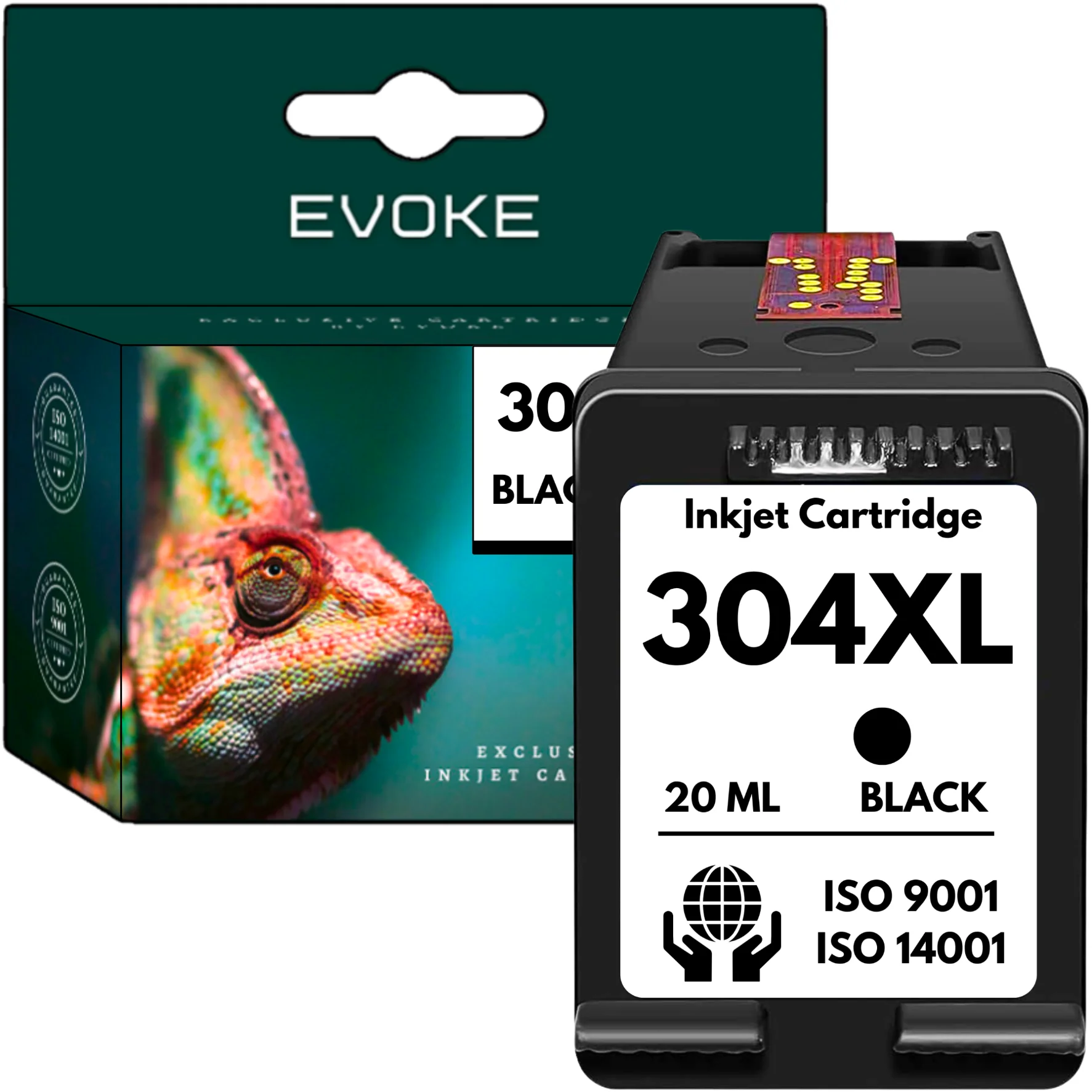 Evoke Compatibele Inkt voor Hp 304XL Hp304 N9K08A Zwart 20 ml 1090 Pagina's Deskjet 2620 2630 2632 2633 2634 3720 3730 3732 3733 3735 3750 3760 3762 3764; Envy 5010 5020 5030 5032 5034 5052 5055