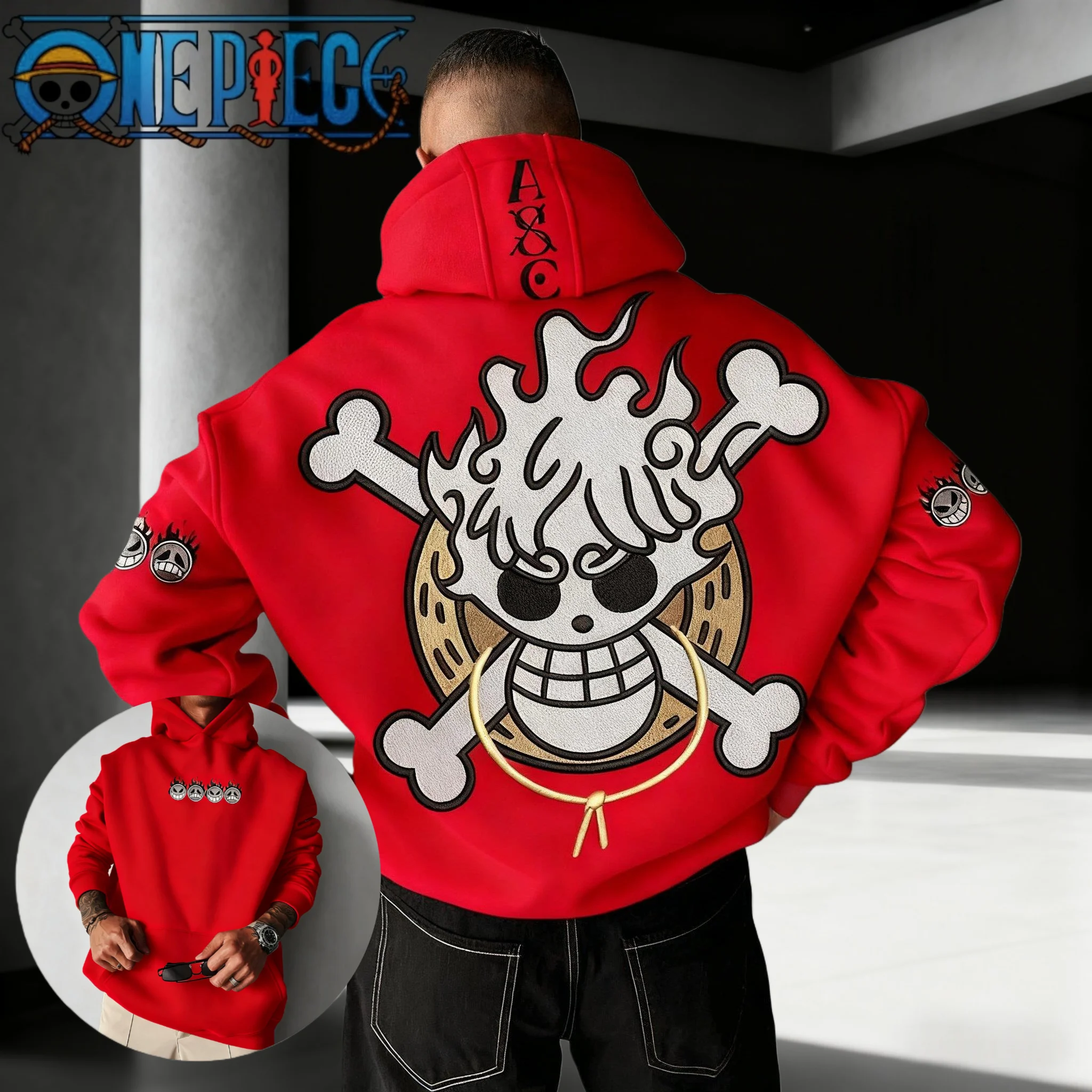 

Oversized Anime Hoodie 2025 Autumn/Winter Men's Women's Sportswear Cartoon Pattern Printed Street Wear Casual Cotton Hoodie