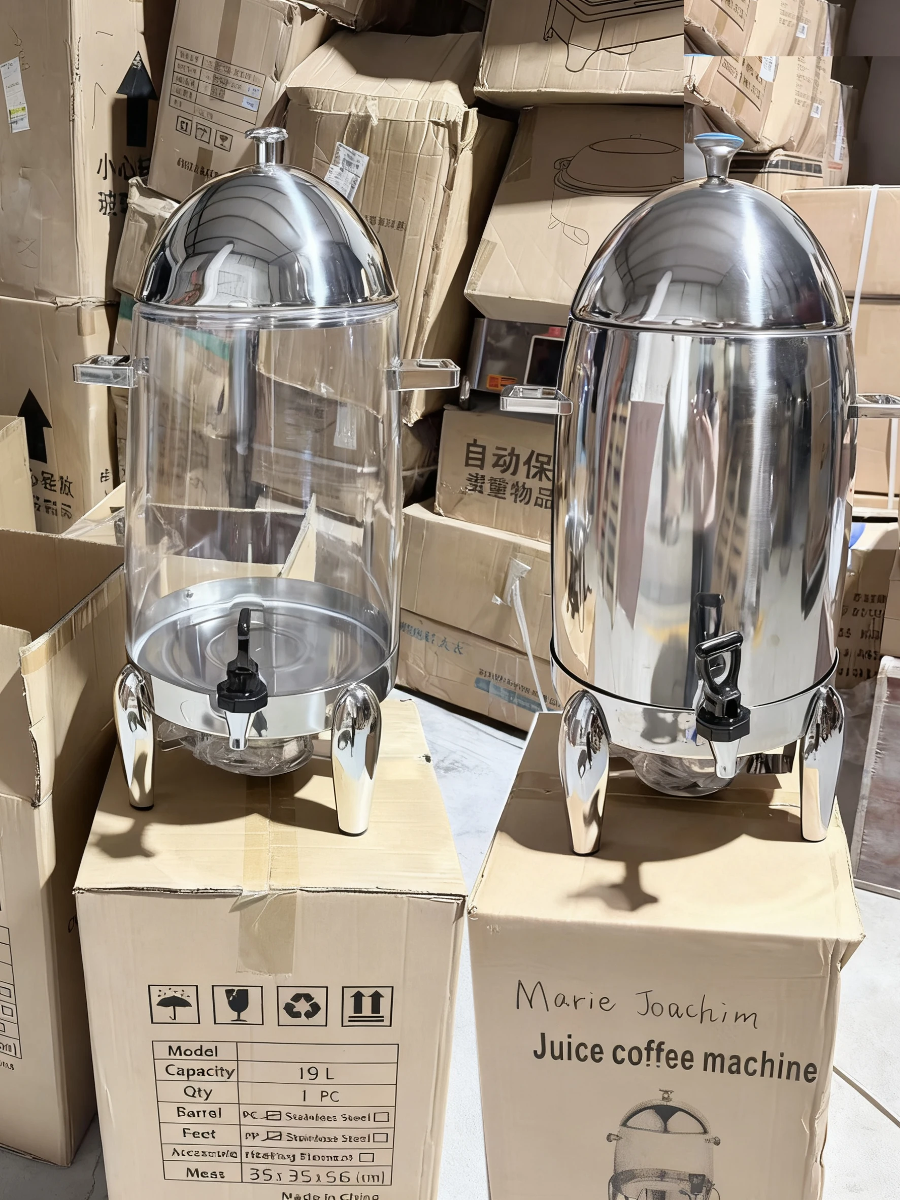 12L19L luxury gold stainless steel cold drink dispenser wedding buffet equipment faucet refrigeration method