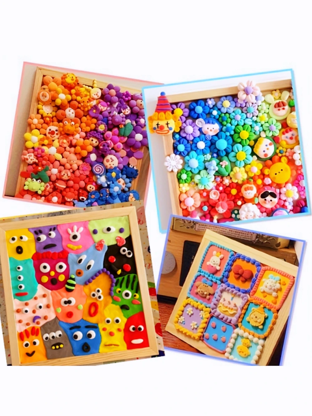12x12in Wooden Board, Square Wooden Board, Wooden Board, Clay Picture Frame, Creative DIY Clay Picture Frame, Handmade Board ﻿