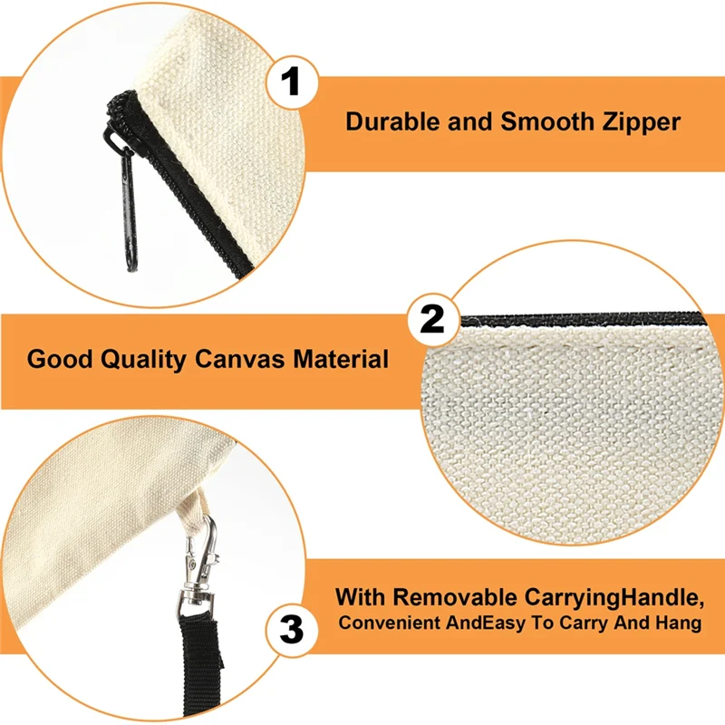 -A25M 1-set cosmetische tas Sublimatie blanco warmteoverdracht cosmetische tas met polsband Lanyard voor doe-het-zelf ambacht