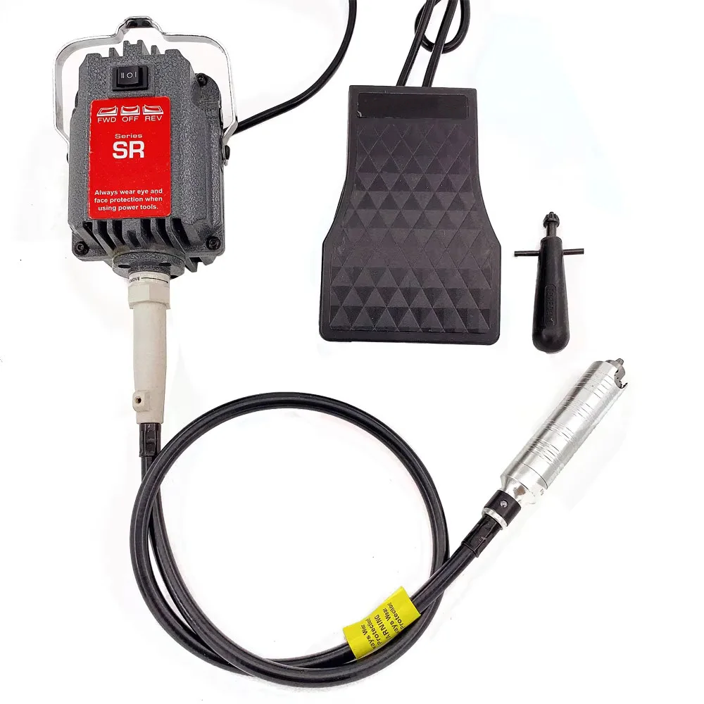 S-R Hanging Flex Shaft Grinder 230W Rotary Tool - Stepless Speed Foot Pedal & 0-18000RPM - for Carving/Buffing/Drilling/Polishin