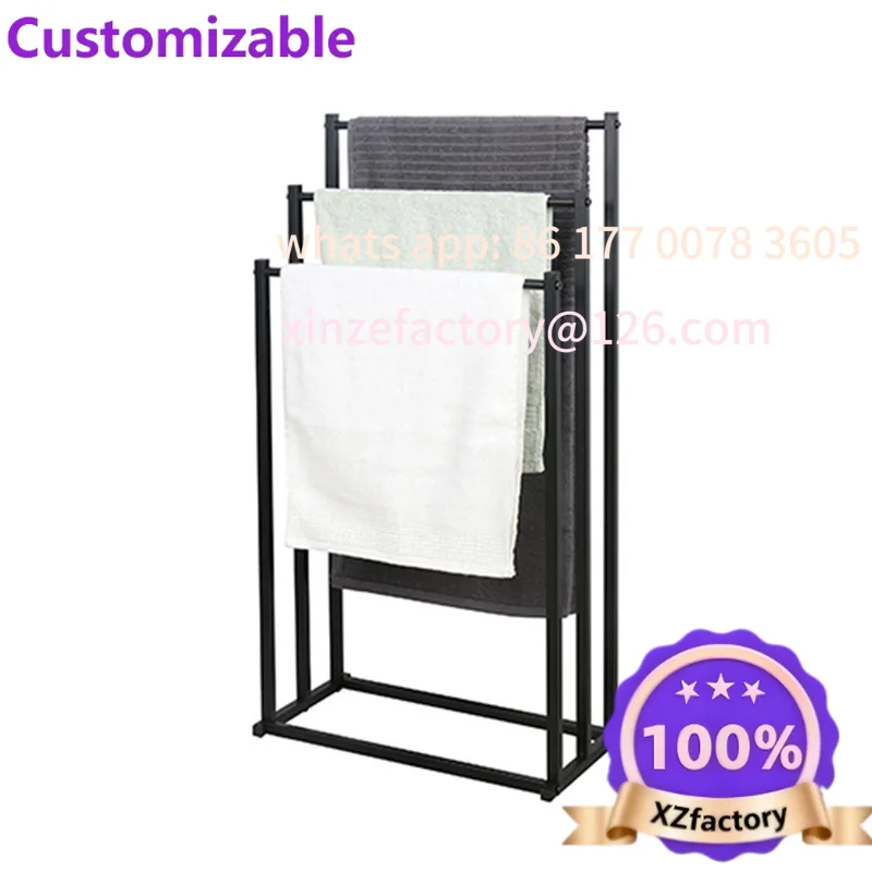 Customizable Three-layer, Bathroom Outdoor Wide Metal Towel Racks, Pool Towel Blanket Racks