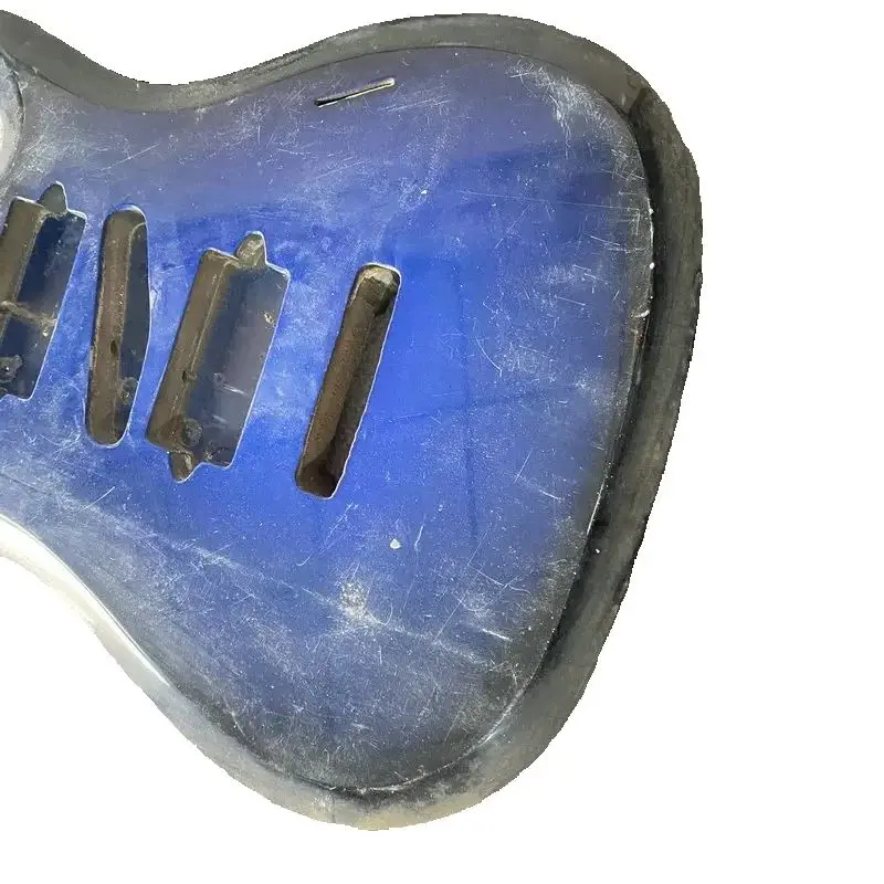 HB345 Dimond Blue Color Electric Guitar Body with Paints Damages Wood Cracks HSH Pickups DIY Guitar PARTS