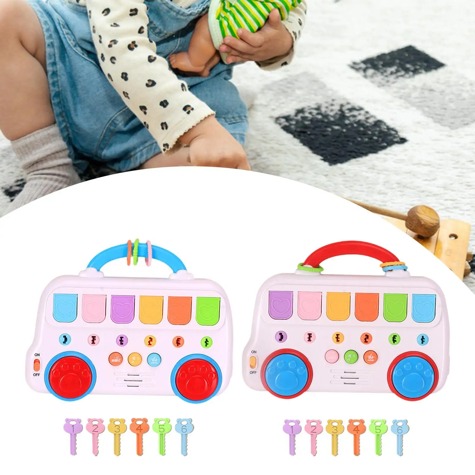 لعبة الطفل الحسية التعلم المبكر هدية ما قبل المدرسة مفتاح الحيوان لعبة الحافلة لعبة موسيقية للبنين بنات عطلة الأطفال الصغار عيد ميلاد الأطفال