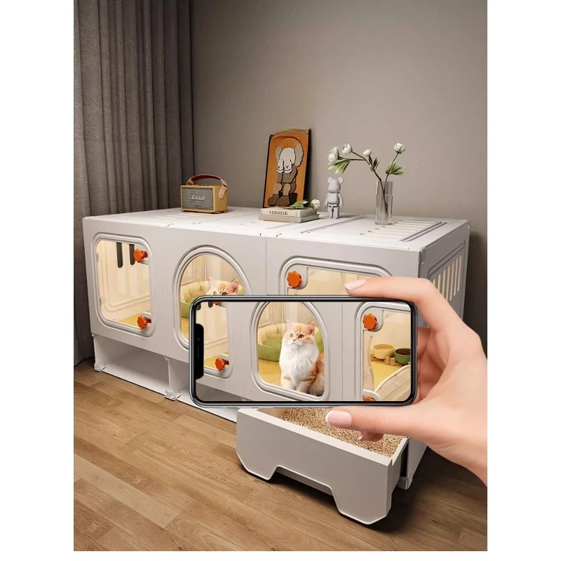 

Household indoor with toilet integrated cat villa cat cage extra large free