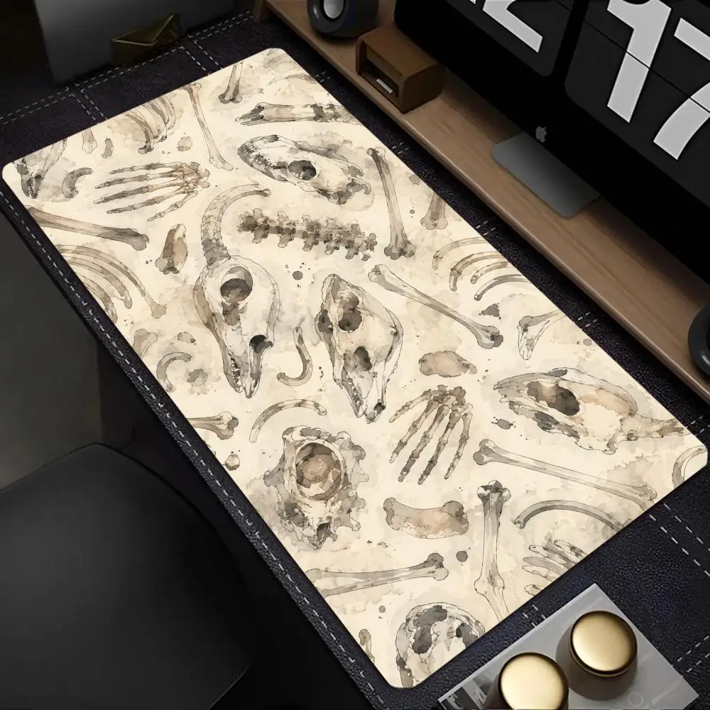 Grunge Animal Skull Bones Red Blood Splash Dark Graffiti Pattern Extra Large Non-Slip Extended Gaming Mouse Pad