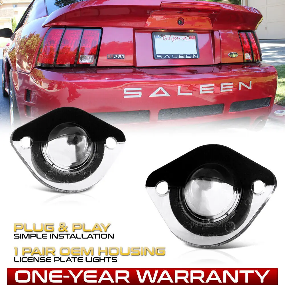 

[2PCs] OE-Style License Plate Light Lens Lamp Replacement For 94-04 Ford Mustang