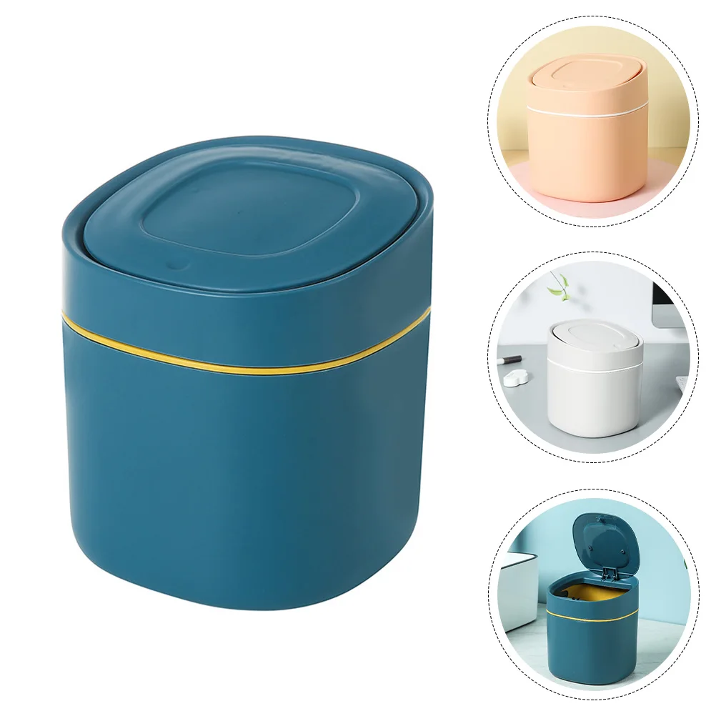 

Eco Friendly Press Trash Can White Plastic Household Ash bin Reusable Kitchen Mini Garbage Container Office Waste Paper Bucket