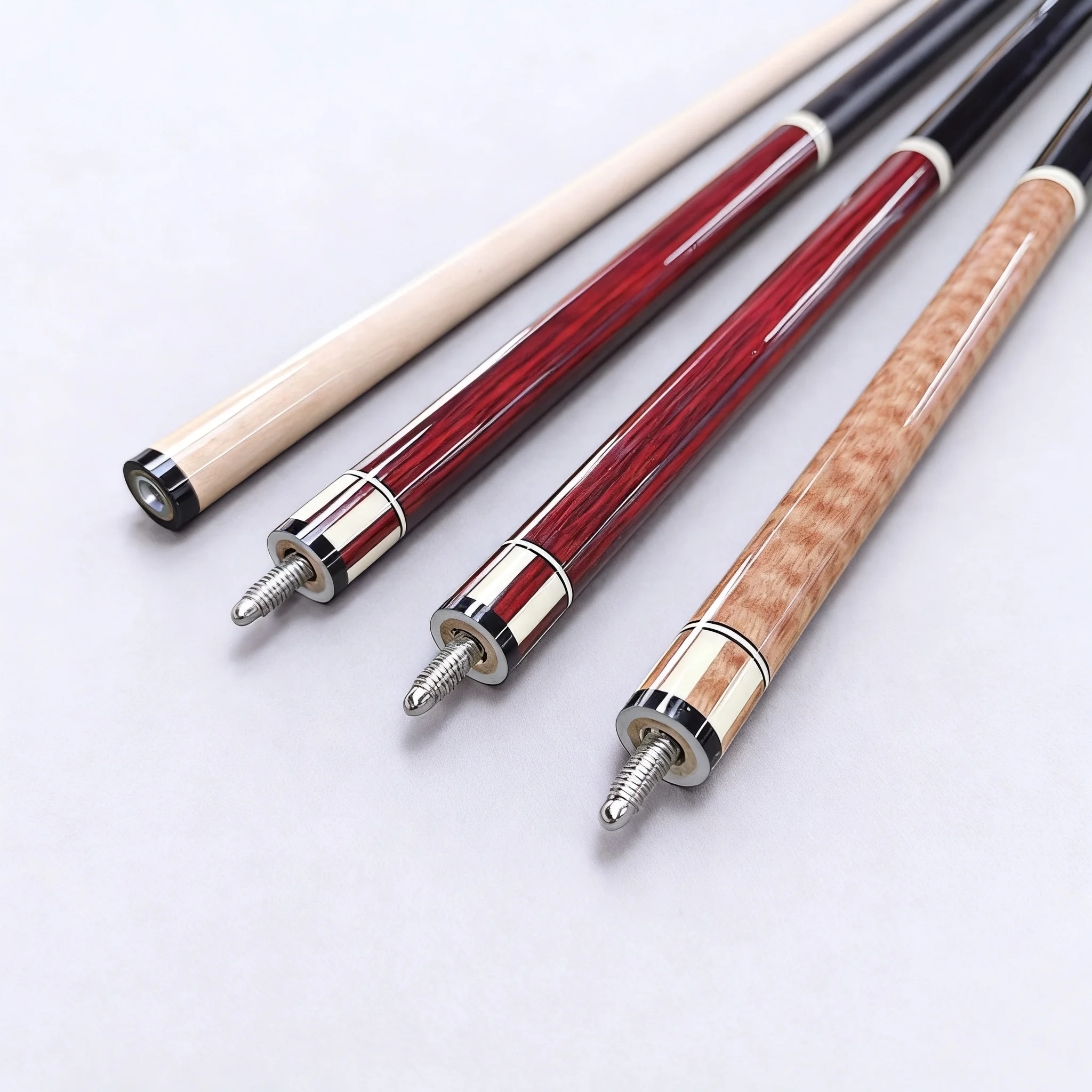 XIKUNO Factory Direct High Quality 13mm Maple Wood 1/2 Split Pool Cue with Aluminum Alloy Joint Light Weight & Durable 19-20 oz