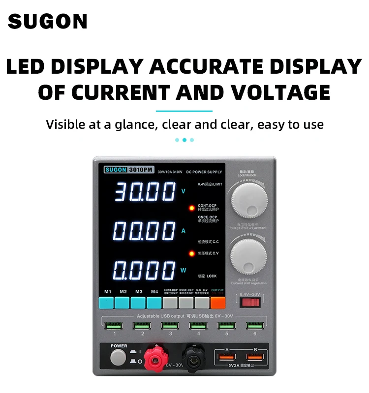 SUGON 3010PM DC Power Supply Adjustable Switching Power Supply for Equipment Maintenance
