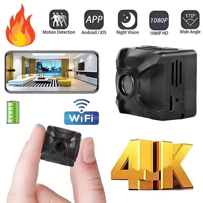 X5 1080P Wireless Camera Mini WiFi IP/AP Remote Monitor Rechargeable Battery Motion Detection  Portable Camcorders Home