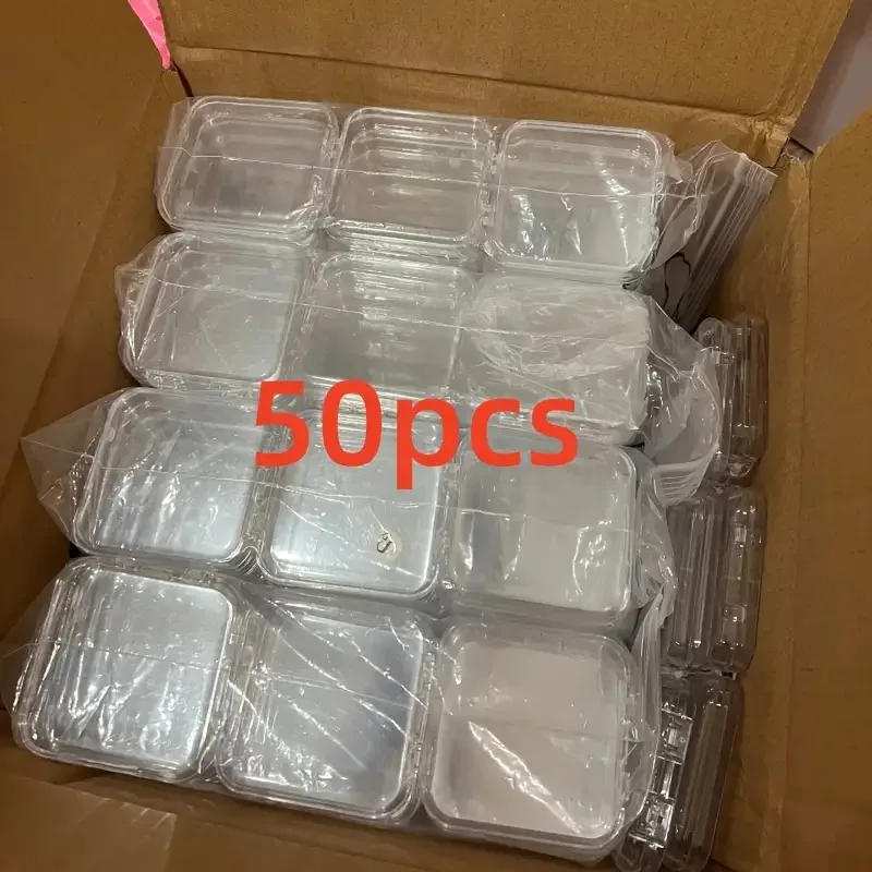 50 Piece Acrylic Nail Storage Boxes with Lids – Transparent Display Boxes, Suitable for False Nails and Accessories | Storage