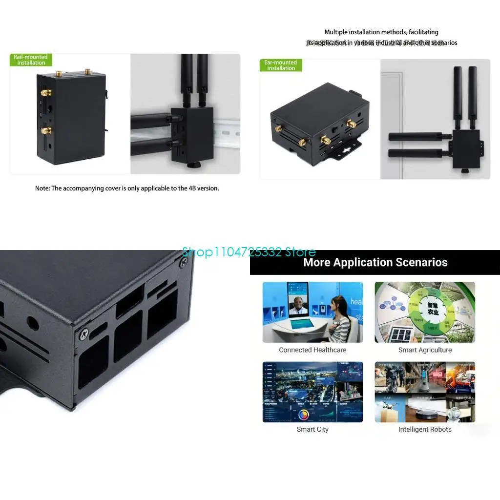 P5EA High Efficiency Cooling Enclosure Case For 4B Development Boards Providing Rail Mounting Quick Assembly Accessories