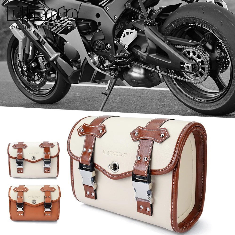 Motorcycle Saddlebag Retro PU Tool Bag For ADNOH Rebel 250 500 For Rebel 1100 300 For W400 W650 SR400 XL883L