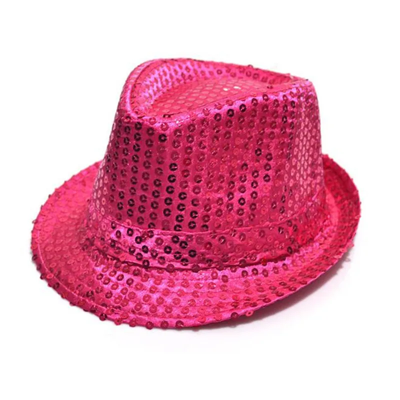 10pcs Girls Boy Woman Man Sequin Trilby Fedora Jazz Hat Cap Party  Dress Wedding Festival Halloween Christmas view 2