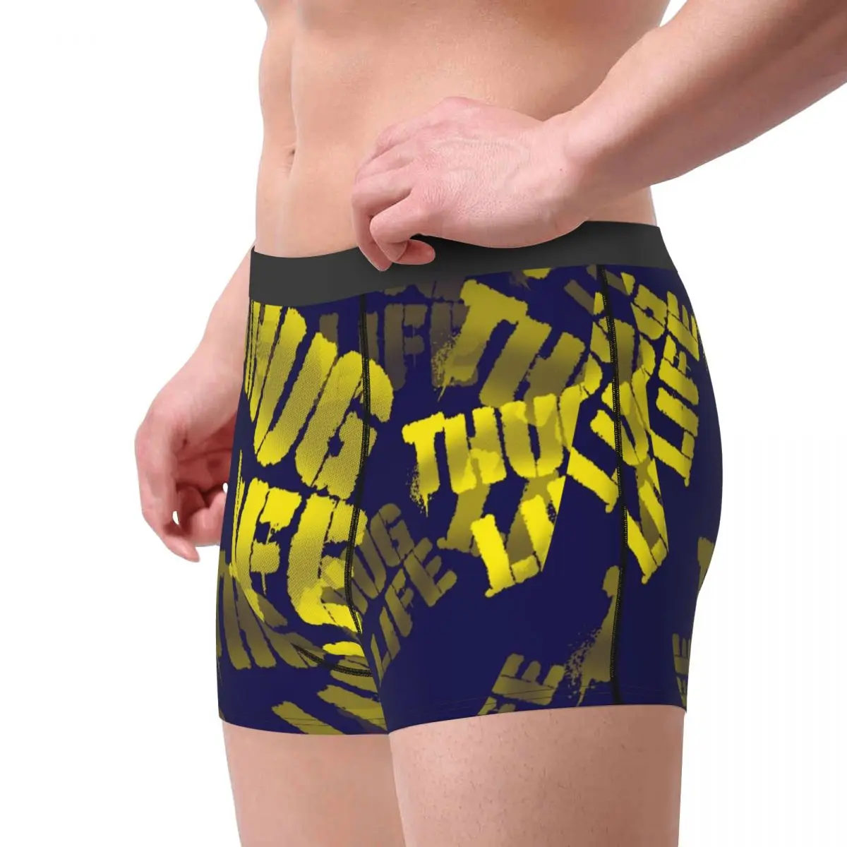 Men's Thug Life Words Boxer Shorts Panties Soft Underwear Male Novelty S-XXL Underpants