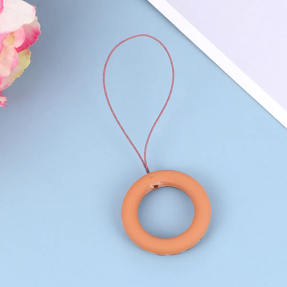 1Pcs Comfort Grip Doughnut Ring Lanyard Mobile Phone Strap Anti-Lost Keychain for Smartphone Camera Mp3 Player USB Flash Drive
