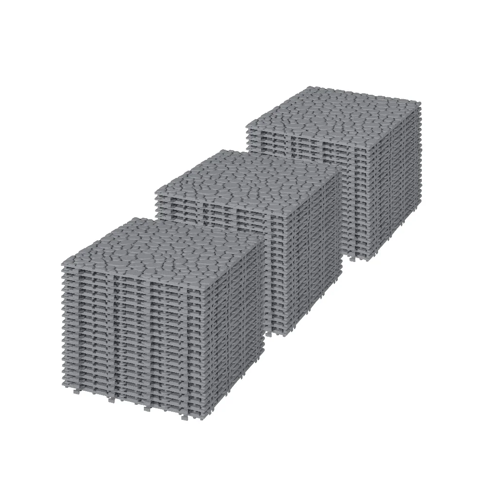 60 عبوة من بلاط سطح السفينة المتشابكة، أرضيات خارجية بلاستيكية مقاومة للماء، اتصال سهل المفاجئة، تصريف فعال، صيانة منخفضة