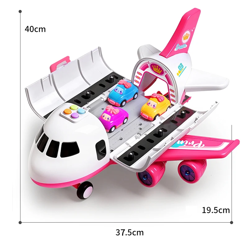 Zabawka samolot deformujący się w kształcie samolotu dla chłopca z muzyką, światłem, symulacją toru, napędem inercyjnym, duży rozmiar, samolot dla dzieci, zabawka samochodowa, prezenty dla dzieci.