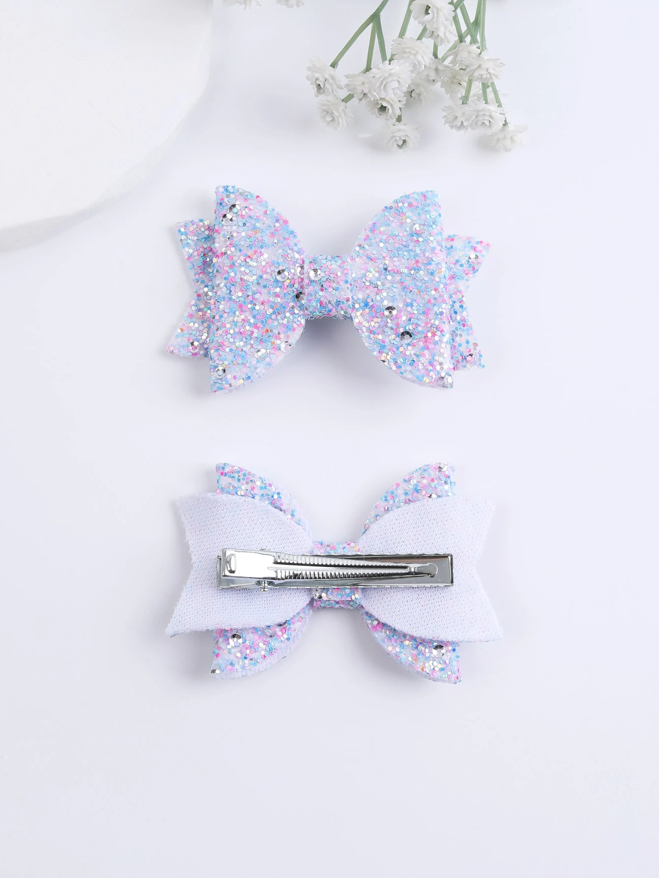 Hair Clips New Rhinestone Glitter Bowknots for Girls Colorful Dot Sequin Hairpins Children Cute Barrettes hairHair Accessories