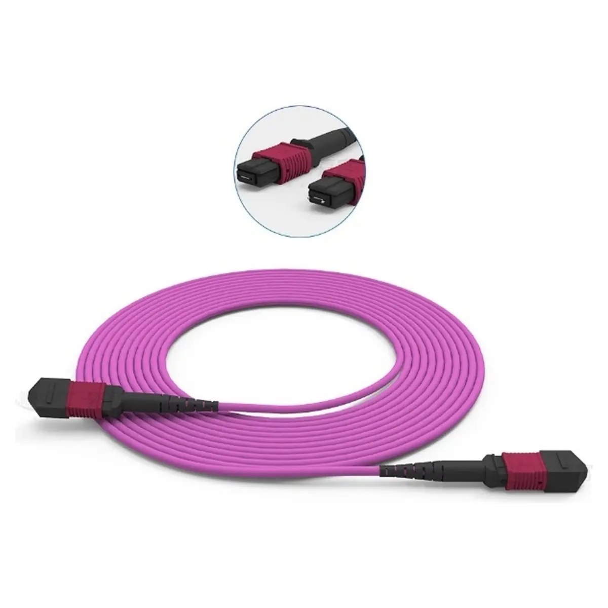 MPO Fiber Optic Patch Cord OM4 1M 12 Core Fiber Optic Cable Female to Female MPO-MPO Multi Mode Optical Fiber Cable