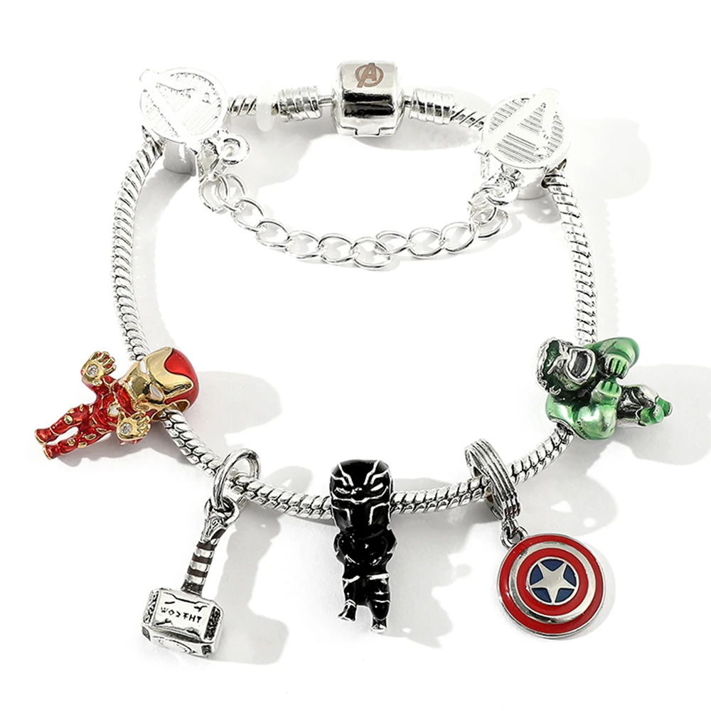 Thor Iron Man Charms Bracelet for Women Jewelry Fine Camera Selfie Beads The Avengers Bangles