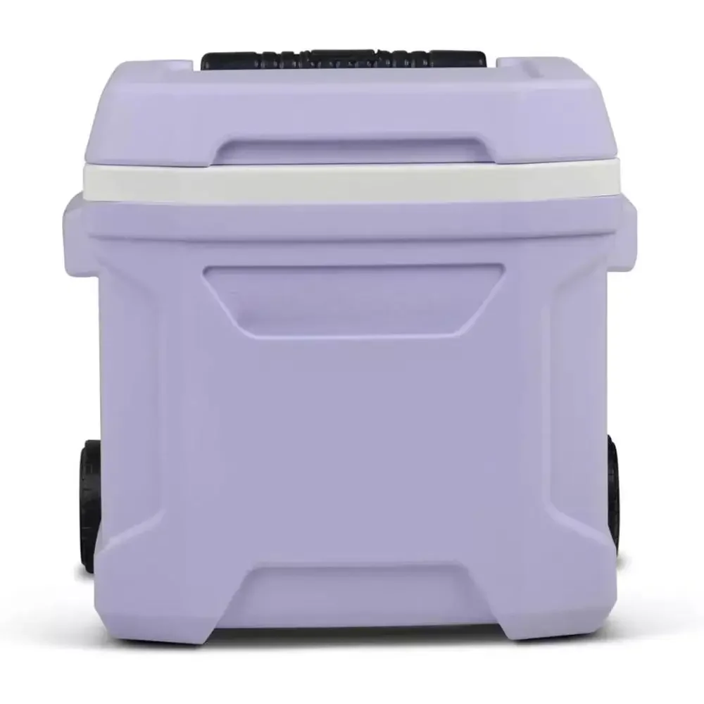 Portable Wheeled Insulated Ice Chest with Telescoping Handle and Cool Riser Technology