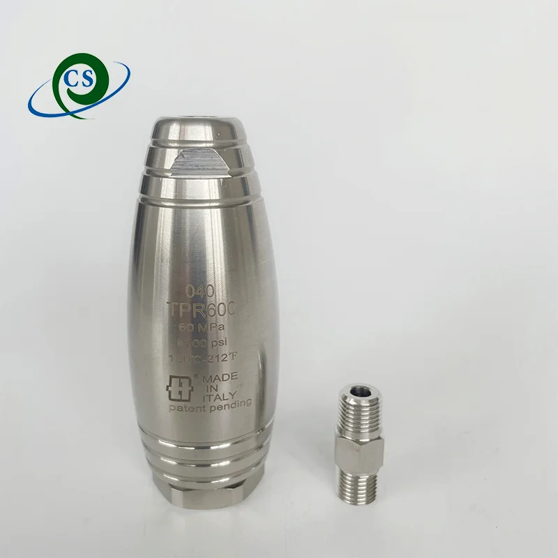CS 500/600bar 1/4''BSP Inlet 5.5gpm Ultra High Pressure Spin Rotating Washing Turbo Nozzle with Tungsten Steel Core 8700PSI