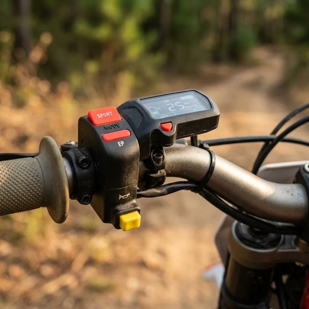 For Sur-Ron Compatible Bike Display Unit with Speedometer Mileage Tracking and Power Control Switch for Dirt Bikes