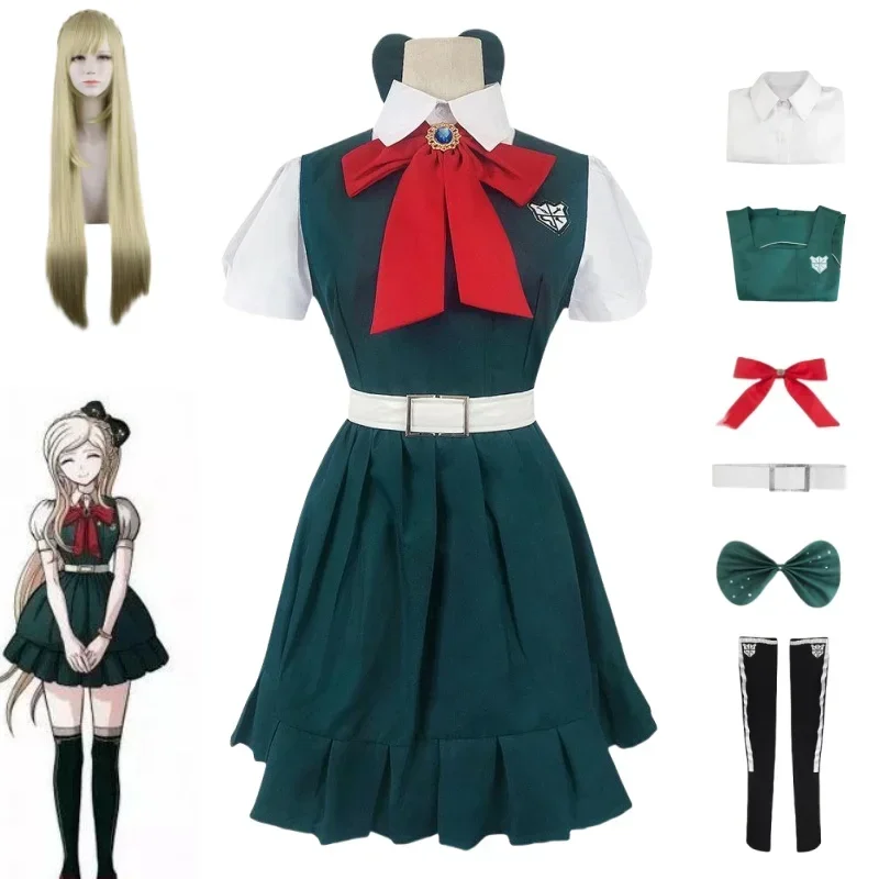 

Anime Danganronpa Cosplay Sonia Nevermind Cos Costume Dress Uniform Wig Halloween Party Cosplay Costume Full Suit Wig