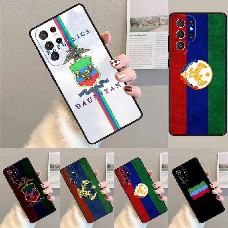 Cover For Samsung Galaxy S24 Ultra S21 S22 S8 S9 S10E Note 10 20 Plus FE S23 Dagestan Flag Coat Of Arms Phone case Coque